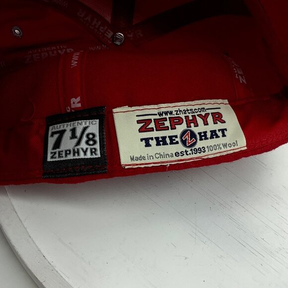 Vtg Ohio State Buckeyes Red Fitted Hat 7 1/8 Zephyr Embroidered O Logo 100% Wool - Picture 5 of 5